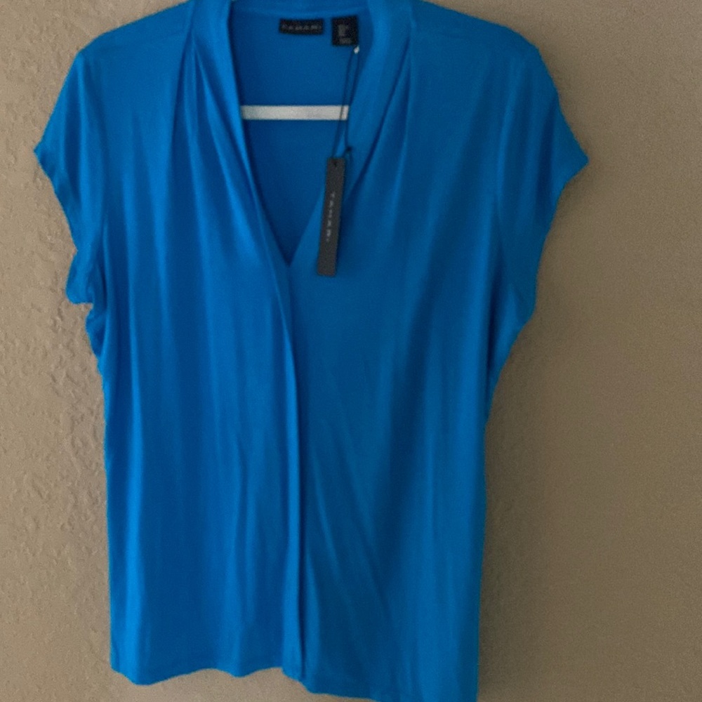 🌴 NWOT Tahari knit cap sleeve Turqoise top NWOT